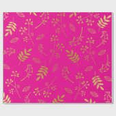 Faux Gold Foil Hot Pink Cadeaupapier (Vlak)