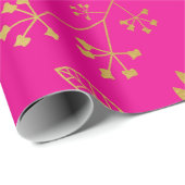Faux Gold Foil Hot Pink Cadeaupapier (Rol Hoek)