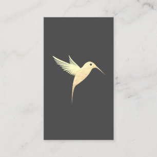 Faux Gold Foil Humming Bird Visitekaartje