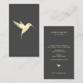Faux Gold Foil Humming Bird Visitekaartje (Voorkant / Achterkant)