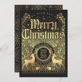Faux Gold Foil Kerst Kaarten - Gelukkig Nieuwjaar (Voorkant / Achterkant)