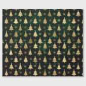 Faux Gold Foil kerstbomen en groene keh Cadeaupapier (Vlak)