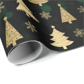 Faux Gold Foil kerstbomen en groene keh Cadeaupapier (Rol Hoek)