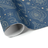 Faux Gold Foil-kerstboomdecortiepatroon Cadeaupapier (Rol Hoek)