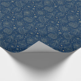 Faux Gold Foil-kerstboomdecortiepatroon Cadeaupapier