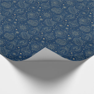 Faux Gold Foil-kerstboomdecortiepatroon Cadeaupapier