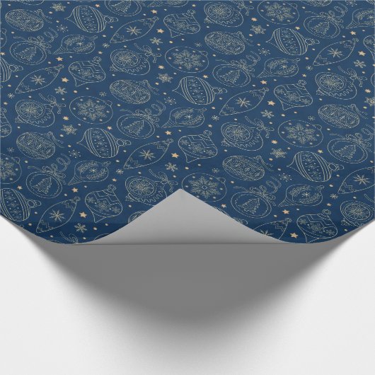 Faux Gold Foil-kerstboomdecortiepatroon Cadeaupapier (Hoek)