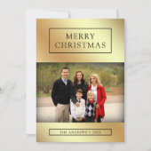 Faux Gold Foil - kerstfamilie - Foto Feestdagenkaart (Voorkant)