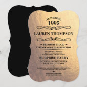 Faux Gold Foil Label Party - Uitnodigingen (Voorkant / Achterkant)