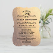 Faux Gold Foil Label Party - Uitnodigingen (Staand voorkant)