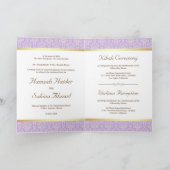 Faux Gold Foil Lavender Damask Muslim Weduwschap (Binnen)