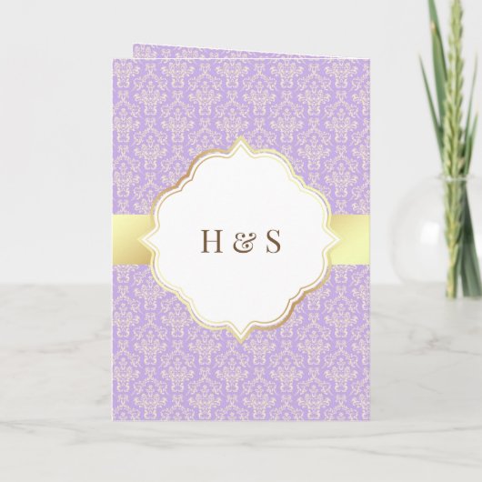 Faux Gold Foil Lavender Damask Muslim Weduwschap (Achterkant)
