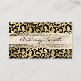 Faux Gold Foil Leopard Champagne Bruske Visitekaartje