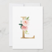 Faux Gold Foil Letter L Blush Floral Monogram Kaart (Voorkant)