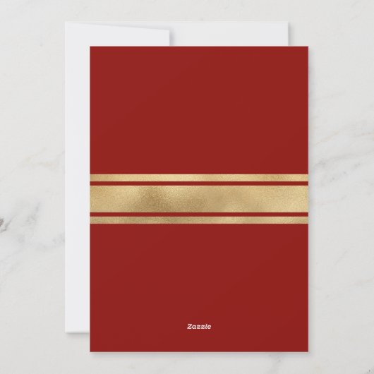 Faux Gold Foil Lijst Merry kerstfoto Feestdagenkaart (Achterkant)