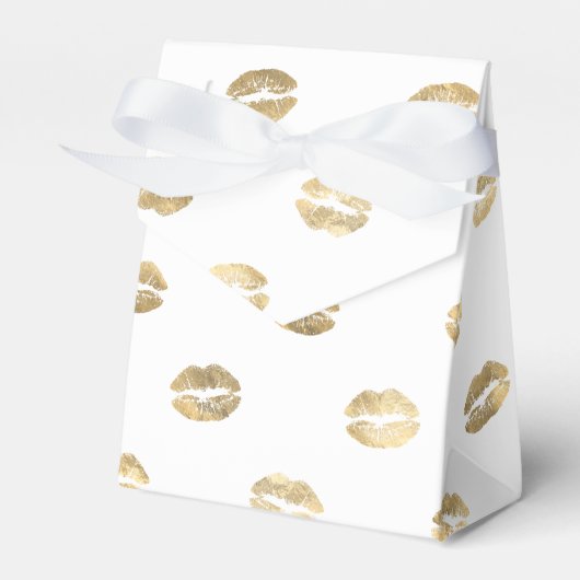 Faux Gold Foil Lipstick Favor Box Bedankdoosjes (Voorkant Zijde)