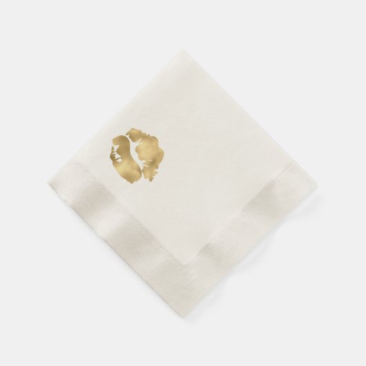 Faux Gold Foil Lipstick Kiss Servet (Hoek)
