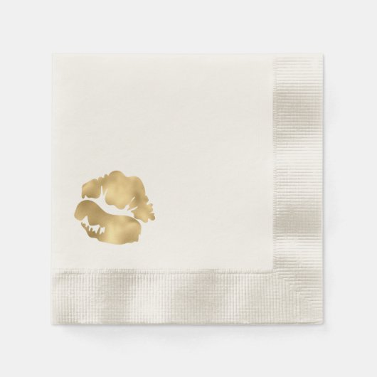 Faux Gold Foil Lipstick Kiss Servet (Voorkant)
