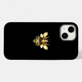 Faux Gold Foil Logo Bee Polygonaal op Zwart Case-Mate iPhone Case (Achterkant (horizontaal))