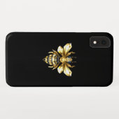 Faux Gold Foil Logo Bee Polygonaal op Zwart Case-Mate iPhone Case (Achterkant (horizontaal))