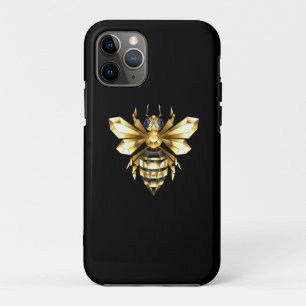 Faux Gold Foil Logo Bee Polygonaal op Zwart Case-Mate iPhone Case