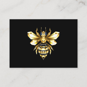 Faux Gold Foil Logo Bee Polygonaal op Zwart Contactkaartje