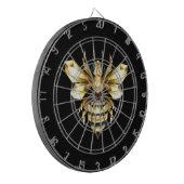 Faux Gold Foil Logo Bee Polygonaal op Zwart Dartbord (Voorkant Links)