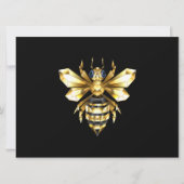 Faux Gold Foil Logo Bee Polygonaal op Zwart Feestdagenkaart (Voorkant)