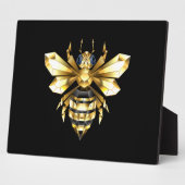 Faux Gold Foil Logo Bee Polygonaal op Zwart Fotoplaat (Zijkant)