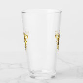 Faux Gold Foil Logo Bee Polygonaal op Zwart Glas (Links)