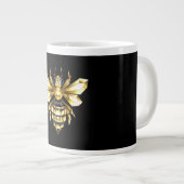 Faux Gold Foil Logo Bee Polygonaal op Zwart Grote Koffiekop (Voorkant rechts)
