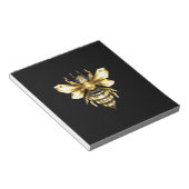 Faux Gold Foil Logo Bee Polygonaal op Zwart Notitieblok (Schuin)