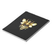 Faux Gold Foil Logo Bee Polygonaal op Zwart Notitieblok (Linkerzijde)