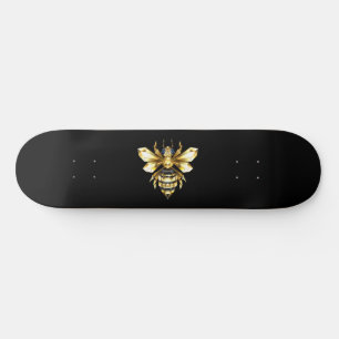 Faux Gold Foil Logo Bee Polygonaal op Zwart Persoonlijk Skateboard