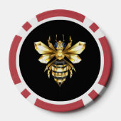 Faux Gold Foil Logo Bee Polygonaal op Zwart Poker Chips (Achterkant)