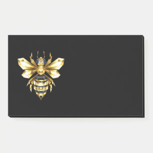 Faux Gold Foil Logo Bee Polygonaal op Zwart Post-it® Notes