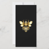 Faux Gold Foil Logo Bee Polygonaal op Zwart Save The Date (Voorkant)