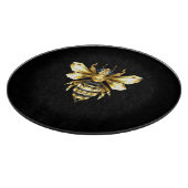Faux Gold Foil Logo Bee Polygonaal op Zwart Snijplank (Hoek)