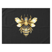 Faux Gold Foil Logo Bee Polygonaal op Zwart Tafelkleed (Voorkant (Horizontaal))