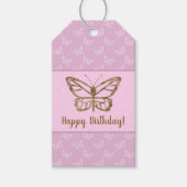 Faux Gold Foil look Butterfly on Lavender Paars Cadeaulabel (Voorkant)