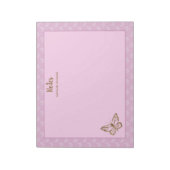 Faux Gold Foil look Butterfly on Lavender Paars Notitieblok (Linkerzijde)