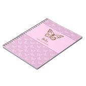 Faux Gold Foil look Butterfly on Lavender Paars Notitieboek (Linkerzijde)