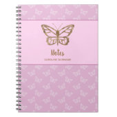 Faux Gold Foil look Butterfly on Lavender Paars Notitieboek (Voorkant)