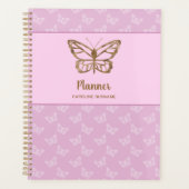 Faux Gold Foil look Butterfly on Lavender Paars Planner (Voorkant)