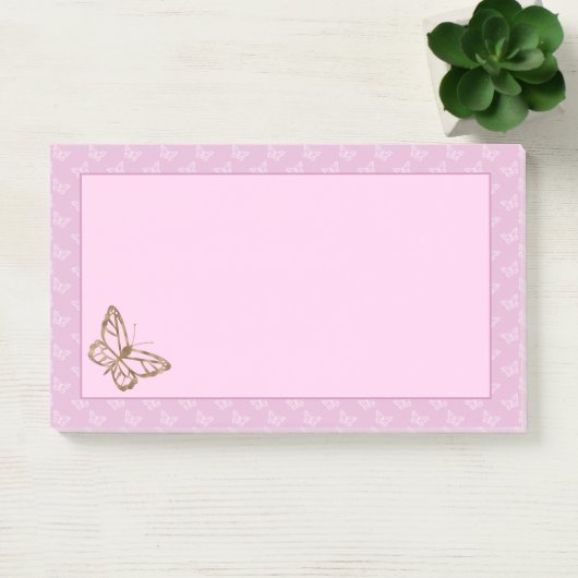 Faux Gold Foil look Butterfly on Lavender Paars Post-it® Notes (Kantoor)
