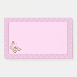 Faux Gold Foil look Butterfly on Lavender Paars Post-it® Notes