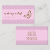 Faux Gold Foil look Butterfly on Lavender Paars Visitekaartje (Voorkant / Achterkant)