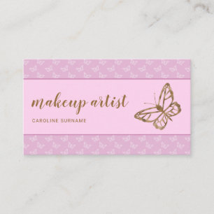 Faux Gold Foil look Butterfly on Lavender Paars Visitekaartje