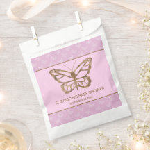 Faux Gold Foil look Butterfly - Paars Baby shower