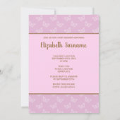 Faux Gold Foil look Butterfly - Paars Baby shower Kaart (Achterkant)